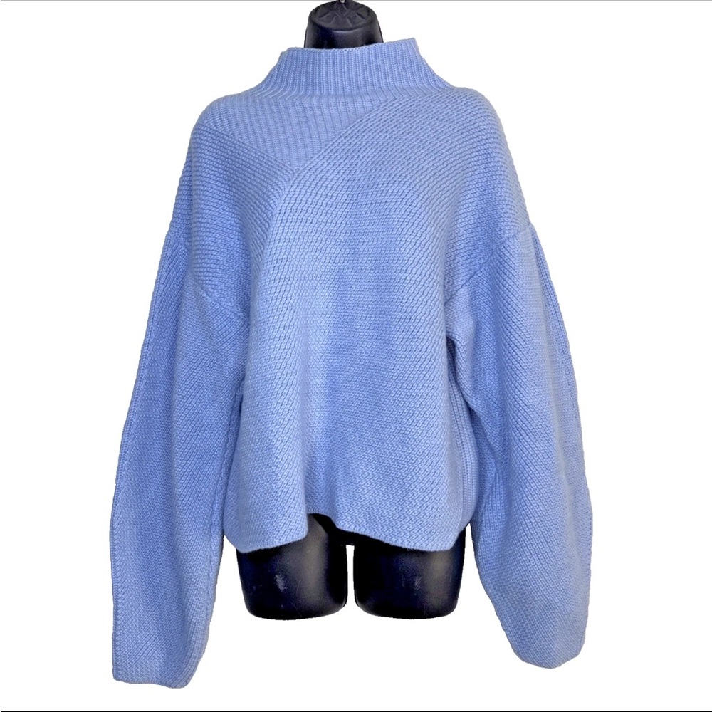Stockholm Atelier & Other Stories S Wool Bl Blue sweater Jumper boxy cowl neck